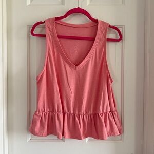 Sleeveless Pink Peplum Top